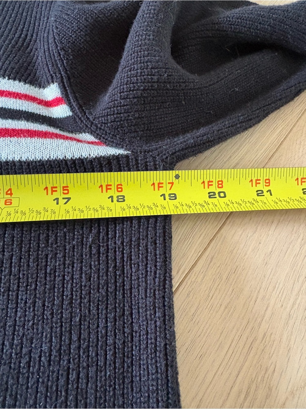 MONCLER Maglione Tricot Girocollo Stripe Logo Cardigan Pullover Sweater Black - Picture 5 of 10